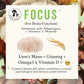 FOCUS - Lion's Mane Supplement Capsules with Ginseng + Omega-3 for Brain Health